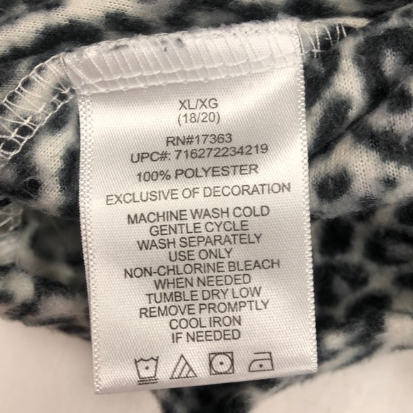 Anne Klein Fleece Long Sleeve Pajama Shirt/ Size: XL - Picture 4 of 5